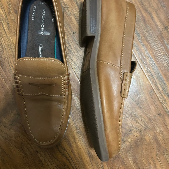 ROCKPORT Mens Tan PRESTON Penny Loafers Shoes Size 9.5 Casual Classic Style - Picture 3 of 7